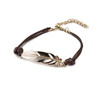 Mopec K107 Armband mit goldfarbener Feder aus Metall, 4er-Pack, mehrfarbig, Einheitsgröße, 4 Stück