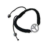 Mopec K274 Armband, Symbol Frieden, verstellbar, 4 Stück, Polyester, mehrfarbig, Einheitsgröße