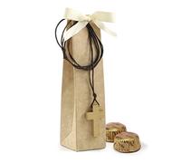 Mopec KB019 Federmäppchen, Kreuz, 2 Stück, braun/beige, aus Holz, zweifarbig, Einheitsgröße, 2 Stück