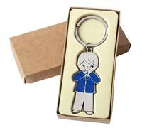 Mopec Schlüsselanhänger Kommunion Junge mit Jacke, Metall, Silber, 0.5 x 2.5 x 6 cm, 2 Stück