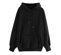 Mophghdj Damen Sweatshirt Langarm Einfarbig Hoodie Pullover DüNn Kapuzenoberteile Mit Tasche Japan Hoodie Aesthetic Clothes Vintage Kapuzenpullover Hoodie Tops Longbluse Bauchfreie Oberteile