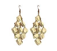 mophrati 2 Stück Glitzerohrringe Exquisiter mehrschichtiger Ohrbaum mit Quasten Galvanik Modeaccessoire Valentinstag, Gold