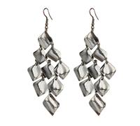 mophrati 2 Stück Glitzerohrringe Exquisiter mehrschichtiger Ohrbaum mit Quasten Galvanik Modeaccessoire Valentinstag, Schwarz