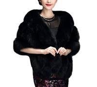 mophrati Damen Schal aus Kunstpelz, Premium Kragen für Cheongsam Hochzeitskleid, stilvoller und warmer Damen Winter Schal aus Kunstpelz, Schwarz