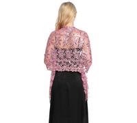 mophrati Eleganter Stickerei Schal, leichte Quaste, Abendkleid, Schal, Mode, Brautjungfer, Pailletten, Hochzeit, Cope, Schals, Damen, Rosa, Über 175 cm