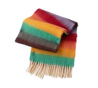mophrati Gemütlicher Damen Deckenschal, stilvoller Winterschal, Geschenkset, Regenbogenschal, hochwertiger Damen Herbst und Winter Schal, meliert, flauschig, B