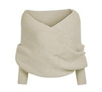 mophrati Langer Schal für Damen mit Ärmeln, weich, atmungsaktiv und stilvoll, trendig, langlebig, langlebig, gestrickte Schals aus Wolle für Damen, Beige