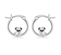 Mops Ohrringe S925 Sterlingsilber süße Mops Creolen für Frauen Mops Geschenke für Mops Liebhaber