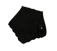 Morain Damen Strick Scalloped Edges Faux Kragen Pullover Halswärmer Winter Elegant Blume Dreieck Rollkragen Schal Damen Schal, Schwarz , One size