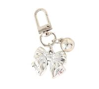 Morain Einzigartiger Bowknot Schlüsselanhänger Charm Kette Elegant Schlüsselanhänger Dekoration Tasche Anhänger für versch, silber, Size:app. 6x3cm/2.36x1.18in