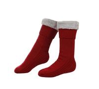 Morbuy 1 Paar Kuschelsocken für Damen und Herren, Winter Anti Rutsch Thermosocken Rutschfest Flauschige Stoppersocken Lang Dicke Warme Plüsch Socken Hüttensocken (TZ-8 Burgunderrot,Einheitsgröße)