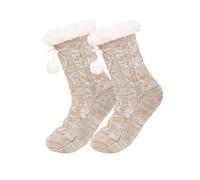 Morbuy 1 Paar Kuschelsocken für Damen und Herren, Winter Anti Rutsch Thermosocken Rutschfest Flauschige Stoppersocken Lang Dicke Warme Plüsch Socken Hüttensocken (A6201 Braun,Einheitsgröße)