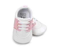 Morbuy Baby Kunstleder Schuhe, Babyschuhe Neugeborene Mädchen und Jungen Kleinkind Weiche Alleinige Anti-Rutsch Krabbelschuhe Wanderer Schuhe (11cm / 0-6 Monate,Pink)