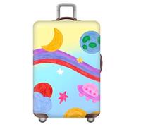 Morbuy Blumenmuster Elastisch Reise Kofferhülle, S/M/L/XL Kofferschutzhülle Koffer Schutzhülle mit 18-32 Zoll Reißverschluss Luggage Cover (Planeten,S)