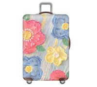 Morbuy Blumenmuster Elastisch Reise Kofferhülle, S/M/L/XL Kofferschutzhülle Koffer Schutzhülle mit 18-32 Zoll Reißverschluss Luggage Cover (Blumen,S)
