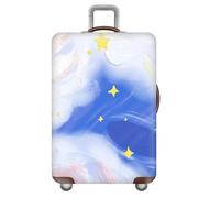 Morbuy Blumenmuster Elastisch Reise Kofferhülle, S/M/L/XL Kofferschutzhülle Koffer Schutzhülle mit 18-32 Zoll Reißverschluss Luggage Cover (Sterne,S)