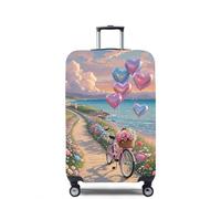 Morbuy Elastisch Kofferhülle Reise, Blumenmeer Druck Kofferschutzhülle 18 bis 32 Zoll,Waschbar Gepäckabdeckung,Kofferbezug Schutzhülle (Ballon,L(26-28 Zoll))