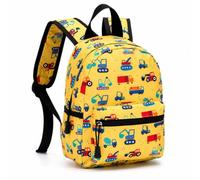 Morbuy Kinderrucksack Schulrucksack Jungen Mädchen 4 - 6 Jahre, Rucksack Kinder Schulranzen Cartoon-Muster Oxford-Gewebe Leichter Kinderrucksäcke, Groß für Schule Geschenke (Bagger (gelb))
