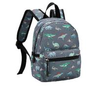 Morbuy Kinderrucksack Schulrucksack Jungen Mädchen 4 - 6 Jahre, Rucksack Kinder Schulranzen Cartoon-Muster Oxford-Gewebe Leichter Kinderrucksäcke, Groß für Schule Geschenke (Dinosaurier (grau))