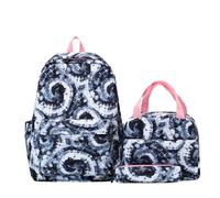 Morbuy Schulrucksack Mädchen Mode Schulranzen Set 3-teilig (Tie-Dye-Schwarz)