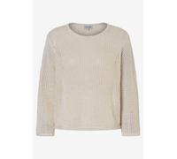 MORE & MORE - Ajour-Pullover mit Glanzeffekt sand - Gr. - 42