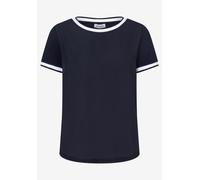 MORE & MORE - Blusenshirt mit Kontrastabschlüssen blau - Gr. - 36
