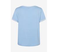 MORE & MORE - Blusenshirt mit Kontrastabschlüssen blau - Gr. - 44