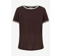 MORE & MORE - Blusenshirt mit Kontrastabschlüssen braun - Gr. - 40