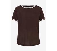 MORE & MORE - Blusenshirt mit Kontrastabschlüssen braun - Gr. - 42