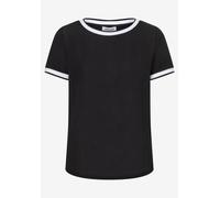 MORE & MORE - Blusenshirt mit Kontrastabschlüssen schwarz - Gr. - 34