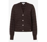 MORE & MORE - Cardigan mit Schmuckknopf braun - Gr. - 46