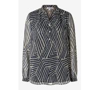 MORE & MORE - Chiffonbluse mit Print blau - Gr. - 44