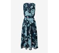 MORE & MORE - Chiffonkleid mit Flowerprint blau - Gr. - 44