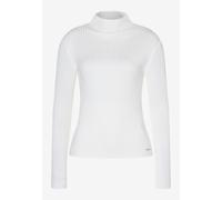MORE & MORE - Figurbetonter Rollkragenpullover mit Rippstruktur weiß - Gr. - 38