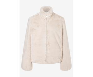 MORE & MORE - Flauschige Teddyjacke mit Stehkragen weiß - Gr. - 40