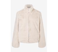 MORE & MORE - Flauschige Teddyjacke mit Stehkragen weiß - Gr. - 42
