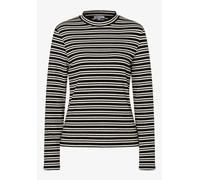 MORE & MORE - gestreiftes Rippenshirt schwarz - Gr. - 44