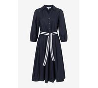 More & More Hemdblusenkleid mit V-Ausschnitt und Bindegürtel in Marine, Größe 44