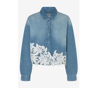 MORE & MORE - Jeanshemd mit Spitzenbesatz denim - Gr. - 42