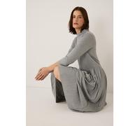 Jerseykleid mit Plisseefalten Grau 38