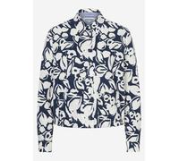 MORE & MORE - Kurze Baumwoll-Bluse mit Print blau - Gr. - 36