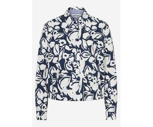 MORE & MORE - Kurze Baumwoll-Bluse mit Print blau - Gr. - 36