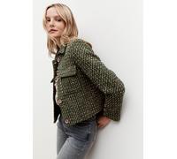 MORE & MORE - Kurzer Bouclé-Blazer grün - Gr. - 36