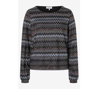 MORE & MORE - Langarmshirt mit Zick-Zack-Dessin schwarz - Gr. - 36