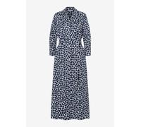 MORE & MORE - langes Hemdblusenkleid mit Tupfenprint blau - Gr. - 44