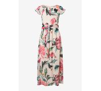 MORE & MORE - Maxi Chiffonkleid mit Flowerprint sand - Gr. - 42