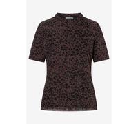 MORE & MORE - Mesh-Shirt mit Animal-Print braun - Gr. - 42