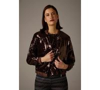 MORE & MORE - Pailletten-Blouson braun - Gr. - 44