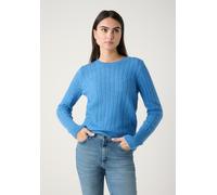 MORE & MORE - Pullover mit Zopfmuster blau - Gr. - 38