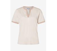 MORE & MORE - Shirt mit Glanzkante beige/weiß - Gr. - 38